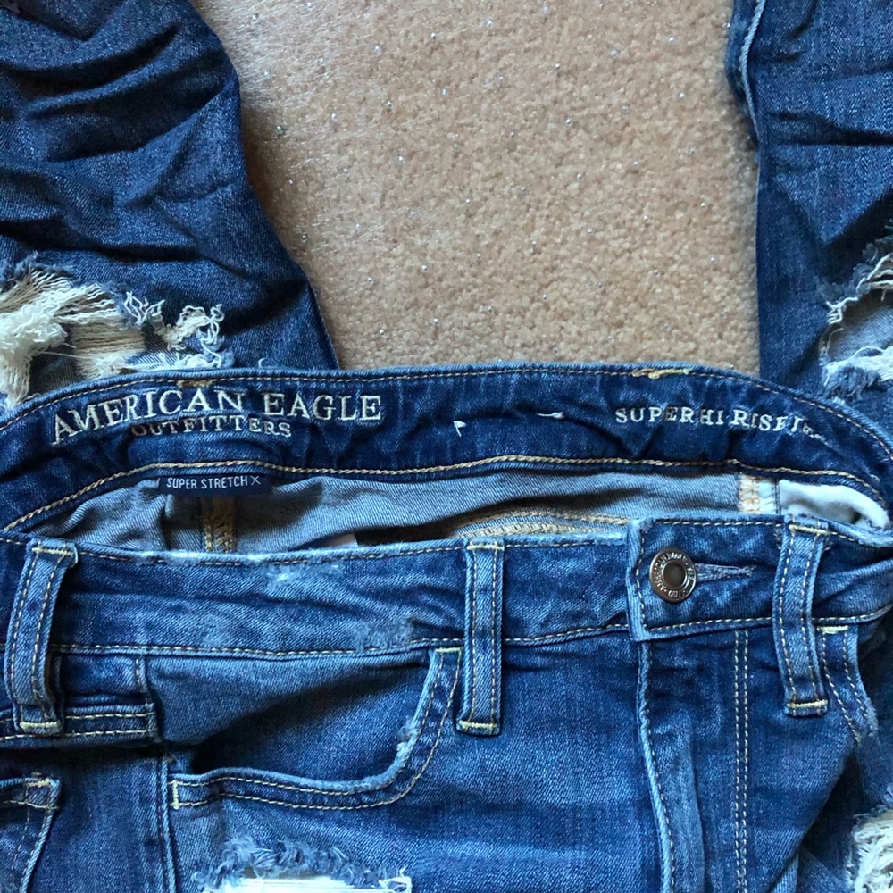 AE Super High Rise Jeans - Heavily Distressed - Picture 3 of 7